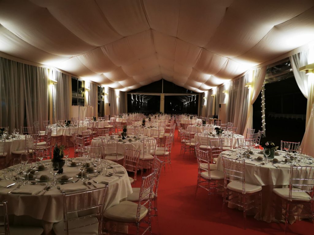 Microbiotec’19 - Sala preparada para o Jantar de Gala na Quinta das Lágrimas, Coimbra